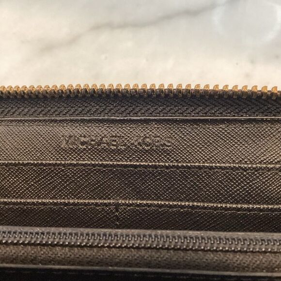 Michael Kors Saffiano Leather Continental Full Zip-Around Wallet - Picture 14 of 15